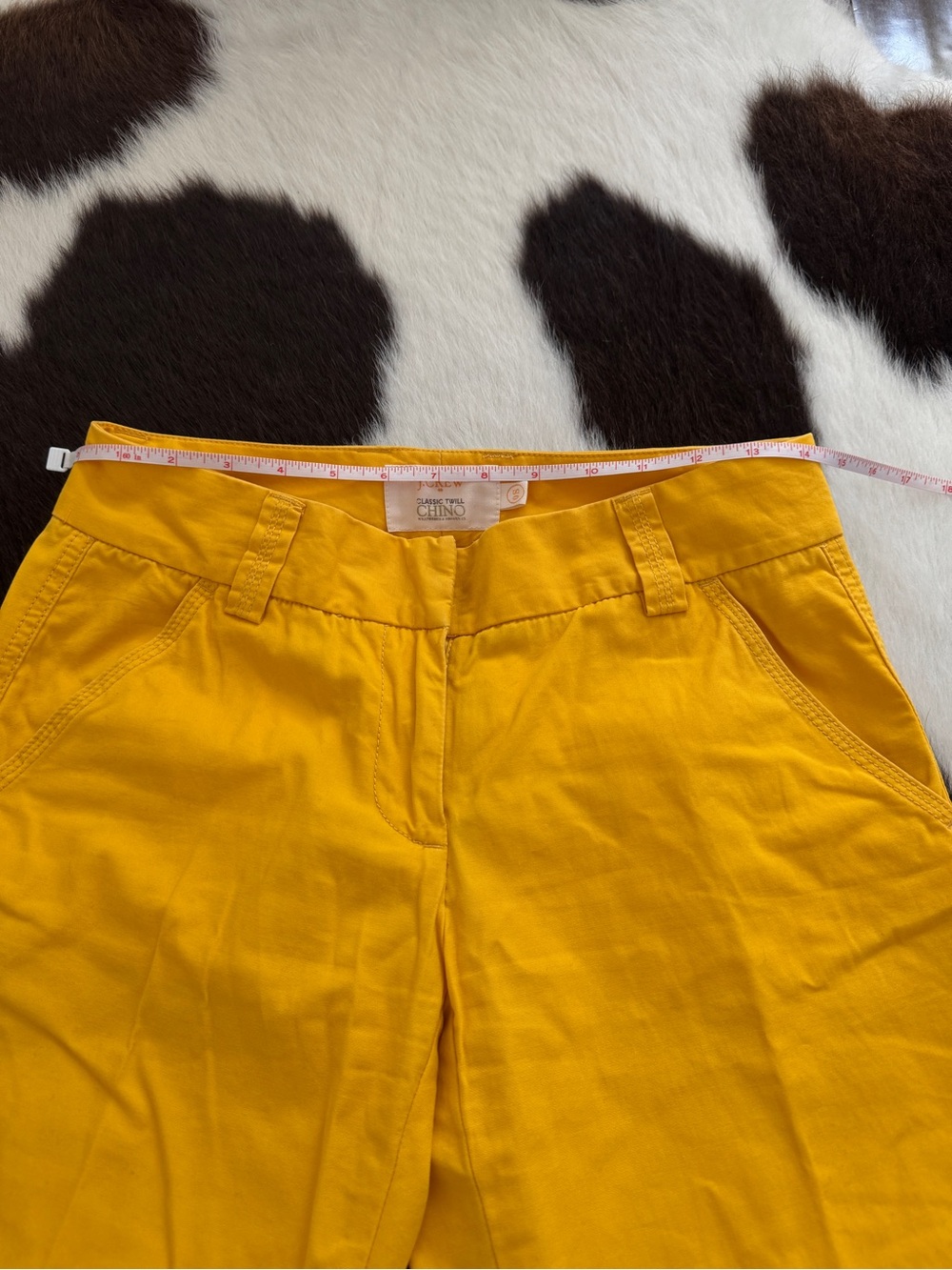J.Crew Classic Twill Chino Pants Size 0 Mustard Yellow Cuffed Hem - Picture 5 of 10